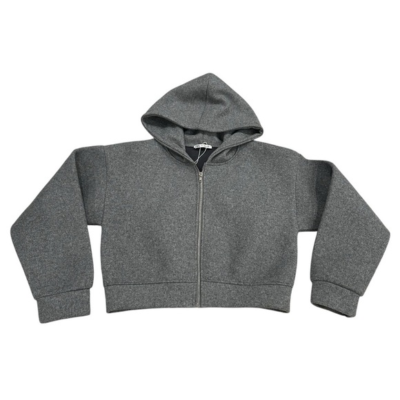 Zara Soft Neoprene Effect Bomber Jacket gray small - Picture 5 of 10